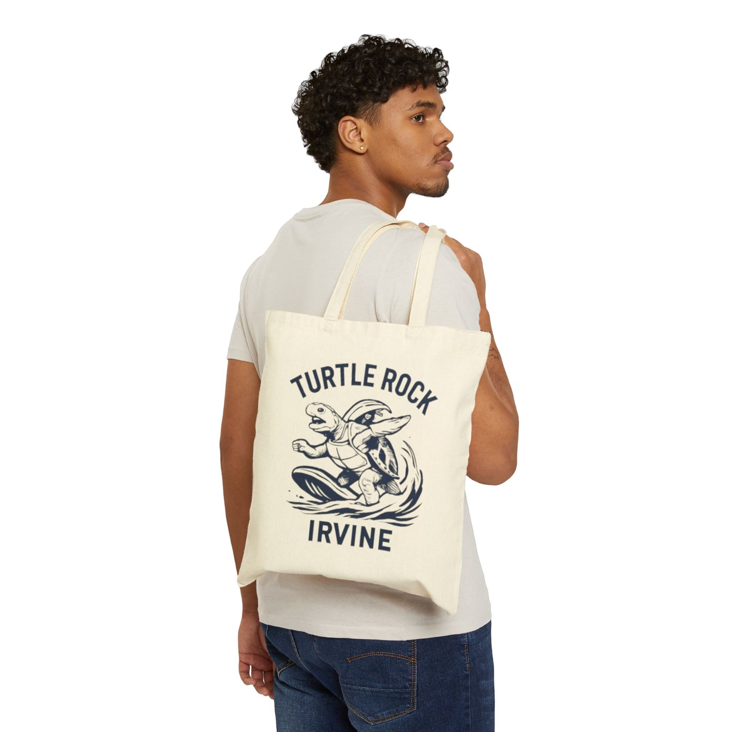 Turtle Rock Cotton Canvas Tote Bag